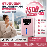 Générateur de gaz brun 1500 ml pour inhalation d'H2, machine d'inhalation d'hydrogène moléculaire intelligente à usage commercial O2 SPE PEM