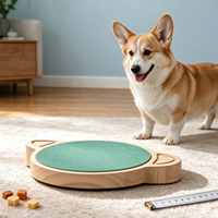 Papan Cakar Anjing Kayu Solid Berputar dengan Mangkuk Stainless Steel, Mainan Puzzle Pengisi Makanan Lambat, Pengayaan Interaktif untuk Anjing