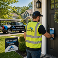 Flyers publicitaires personnalisés pour portes et toitures, pour la promotion de services d'inspection de toitures et la génération de prospects dans les quartiers