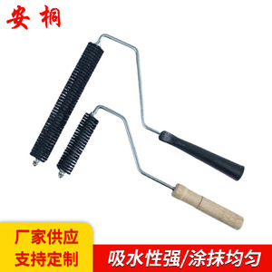 Fiberglass Special Roller <b>Brush</b> Black Bristle 000 Grade Industrial Building Materials Wall Paint <b>Brushes</b> Round Metal Handle - Product Image 2