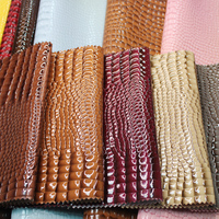 Cuir synthétique brillant effet crocodile pour sacs et chaussures, matière en similicuir verni