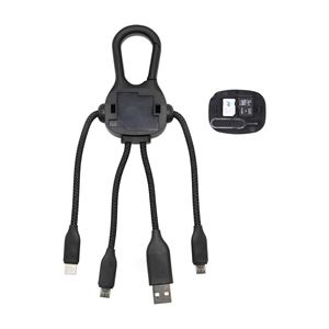 Custom Product Keychain Phone <b>Usb</b> <b>Cable</b> 4 In1 Led <b>Usb</b> <b>Charging</b> <b>Cable</b> Line Keychain Multi-function Gift Customization Data <b>Cable</b> - Product Image 3