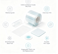 Film TPU de qualité médicale 0,02 mm, pour base d'électrode ECG et remplacement de gel pour unité TENS jetable