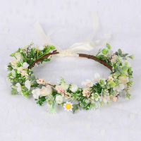 Usine En Gros Élégante Dentelle Fleur Fille Couronne Tête Corolle Corolla Petit Bandeau Floral Accessoires De Cheveux