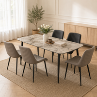 Table en pierre frittée écologique, sans rayonnement, sans odeur, surface de contact de qualité alimentaire, sûre pour manger