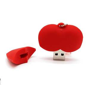 Kırmızı kalp Usb Flash sürücü 32gb sopa Usb Flash sürücü yumuşak kalp sürücü PVC kılıf 16GB Flash <span class=keywords><strong>Disk</strong></span> 2.0 8G özel Usb sopa - Product Image 2