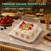 Boîte à gâteau individuelle transparente en PET de qualité alimentaire avec couvercle pour pain, gâteau aux myrtilles/fromage et desserts cuits