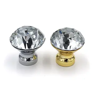 transparent 30mm diamond crystal kitchen furniture cabinet wardrobe knob