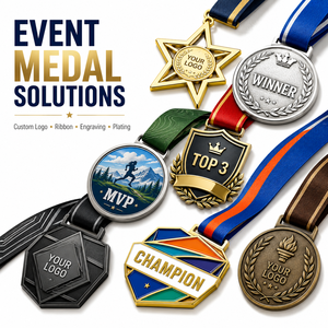 Médailles multisports personnalisées avec ruban, marathon, football, basketball, baseball, natation, cyclisme, médaille de champion - Product Image 1