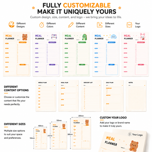 Bloc-notes magnétique pour planificateur de repas hebdomadaire, organisateur de cuisine personnalisé pour l'horaire de cuisson et la liste de courses, tableau blanc pour réfrigérateur - Product Image 4