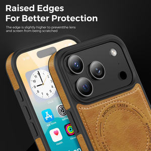 Ốp điện thoại <span class=keywords><strong>iPhone</strong></span> 11 12 13 14 15 16 17 Pro Max Plus cao cấp, chất liệu da PU, có giá đỡ, hỗ trợ sạc không dây từ tính - Product Image 5