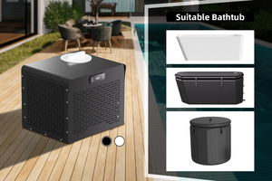 Enfriador de Baño de Hielo Mini Negro Ambohr 0.8HP R410A IPX4 Impermeable, Disipación Rápida de Calor, Doble Voltaje 110V/220V - Product Image 4