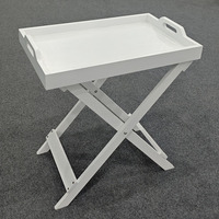 Table d'appoint amovible pliable en bois blanc Simple salon plateau de nourriture Table rectangulaire facile Installation plateau de service Table