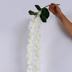 Guirlanda de seda suspensa para decoração de casamento, guirlanda artificial de glicínias para casamento, 1.2m, videira de cereja