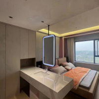 Miroir LED écologique pour salle de bain, coiffeuse, maquillage, support, grand mur incassable, miroir LED pour la décoration intérieure