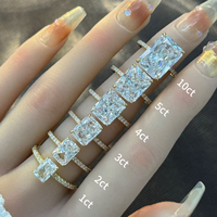 Bague de mariage exquise en argent pur S925 avec moissanite 1/2/3/4/5/6 carats, sensation haut de gamme transfrontalière, pour usage quotidien