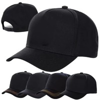 Gorra de Béisbol de Algodón de Alta Calidad con Visera Curva Negra Ajustable con Cierre a Presión