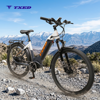 VTT électrique TXED de haute qualité, 27,5 pouces, 36V 250W, moteur intégré au moyeu, batterie lithium intégrée, suspension rigide, 9 vitesses, freins à disque