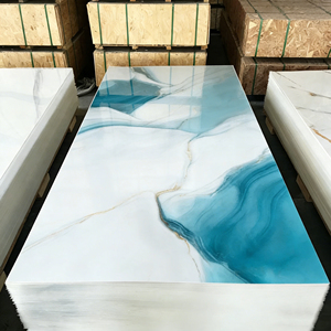 Pannello Murale <span class=keywords><strong>3D</strong></span> in PVC Impermeabile con Finitura in Marmo per Rivestimento Decorativo Interno di Appartamenti e Hotel - Product Image 1