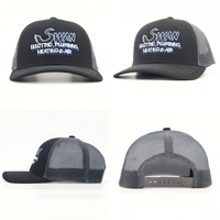Casquette Trucker Hip Hop 6 Panneaux Personnalisable en Polyester/Coton avec Patch en Cuir Broderie 3D Boucle Réglable Légèrement Courbée