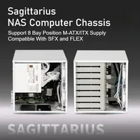 Boîtier d'ordinateur NAS Sagittarius à 8 baies, compatible avec alimentation ATX, carte mère MATX, PCIE pleine hauteur, 21,8 L