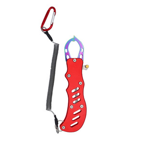 Lu Ban's Work Fishing Plier Stainless Steel Aluminum Fish Gripper Black Blue Red Multi Color With Carabiner Hook - Product Image 4