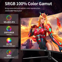 Monitor Curvo de 27 Pulgadas, 165Hz, FHD 1080P, Pantalla VA, 1ms GTG, Monitor para Juegos de Computadora para Oficina en Casa, Tecnología FreeSync, 100% SRGB, HD