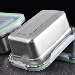 Duy Nhất Ngăn Thép Không Gỉ Thực Phẩm Lưu Trữ Box Với Nắp Nhựa Không Thấm Nước Nhà Bếp <span class=keywords><strong>Container</strong></span> Cho Tươi Tủ Lạnh Lưu Trữ - Product Image 5