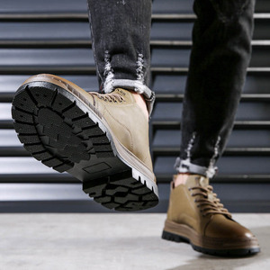 รองเท้าบูทมาร์ตินผู้ชายชิโลวาพื้นรองเท้ายางส้นเตี้ยระบายอากาศได้ดีรองเท้าบูทหุ้มข้อลำลองสำหรับการพักผ่อน - Product Image 4