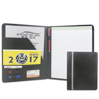 Modernqiu - Carpeta de Presentación de Piel Sintética PU al por Mayor, Carpeta Negra para Documentos de Oficina, Portafolio