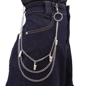 โซ่คล้องกางเกงโลหะหลายชั้นพร้อมจี้รูปแก้วกาแฟ สไตล์ฮิปฮอปสำหรับทุกเพศ ใช้ได้ทุกวัน ทำจากโลหะผสมสังกะสี - Product Image 1