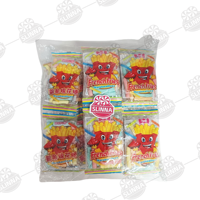 Vente en gros de mini-marshmallows halal aux saveurs de fruits, en forme de frites, sur bâtonnet coloré, bonbons moelleux