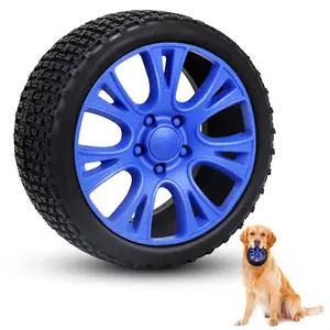 Purple Tire Natural Rubber Durable Dog Chew Toys Tooth Clean Toy Bite Resistant Dog Interactive Pet Toys For Dog