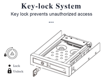 Custodia Hdd 2.5 Sata Hdd supporto in lega di alluminio hot swap con serratura a chiave per la sicurezza