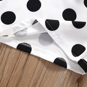 Tienda en Línea de Venta al por Mayor, Mejores Precios, Camisas Campestres para Niños, Diseño de Lunares, Traje de Verano de 2 Piezas para Niña - Product Image 2