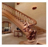 Escalier en bois massif d'intérieur, escalier courbé, escalier en colimaçon, escalier en bois sculpté classique, escalier métallique