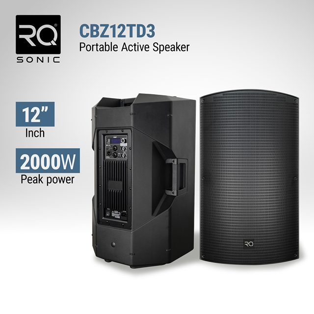 RQSONIC CBZ12TD3 Professional PA Speaker System Powered Module Sound System Plastic 12 Inch Active Speakers