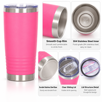 Thermos à café réutilisable en acier inoxydable à double paroi isolé sous vide de 20 oz avec logo personnalisé, fileté Unik, avec couvercle pour les voyages
