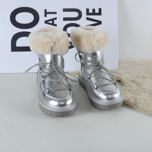 Bottes d'hiver chaudes et confortables <span class=keywords><strong>pour</strong></span> femmes, en cuir véritable, imperméables, antidérapantes, chaussures de neige, détails scintillants, doublure en fausse fourrure, respirantes - Product Image 4