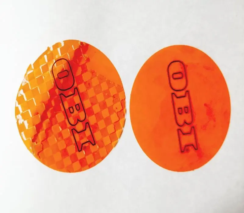 self adhesive VOID label partial transfer customized logo orange