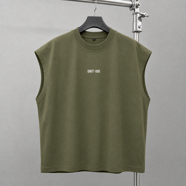 Men's Oversized Short Sleeveless T-Shirt 100% Cotton Crew Neck Leopard Print Streetwear Gym Tank Top Anti-Wrinkle Quick Dry