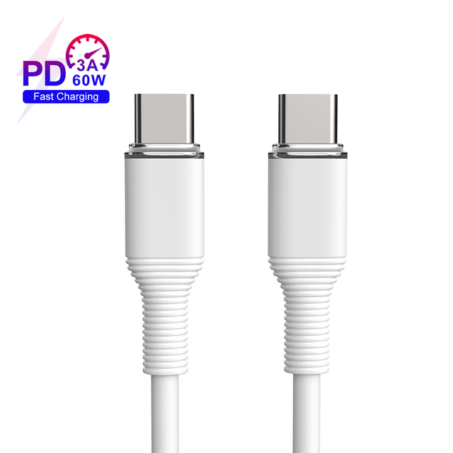 1M PD 60W Type C to Type C Charging Cables TPE USB Fast Charging 3A Type-c Cable for Iphone Android
