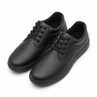 Chaussures en cuir véritable de haute qualité pour hommes, décontractées, confortables, à lacets, noires, chaussures de sécurité pour chef