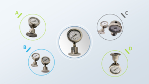 เกจวัดขนาด 60 มม. 100 150 ชัค สแตนเลสสตีล บรรจุทองเหลือง OEM - Product Image 4