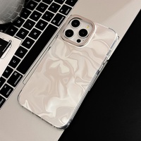 Coque de téléphone IMD vague d'eau Ins argent hautement électrolytique pour Apple pour iPhone 16 15promax 13 14 Plus coque dure résistante aux chutes XR