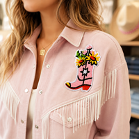 Patchs brodés personnalisés en chenille et sequins thermocollants, badges à coudre avec logo laser, appliques pour chapeaux, sacs et vêtements