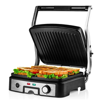 Aifa Gril à panini électrique multifonction de cuisine Grill à contact électrique Presse à sandwich à fente complète Machine à griller à steak
