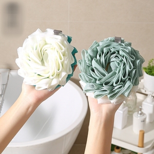 Moderna Toalla de Baño de Doble Capa con Diseño Floral de Encaje, Función de Burbujas en la Espalda, Herramienta de Frotamiento de Doble Capa, Material de Poliuretano - Product Image 3