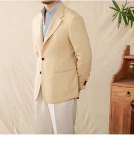 Giacca estiva retrò piccolo abito sottile Versatile Casual pendolarismo lino misto traspirante <span class=keywords><strong>3XL</strong></span> completo <span class=keywords><strong>uomo</strong></span> - Product Image 2