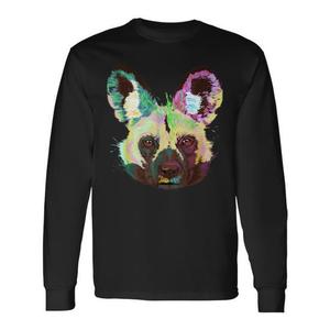 T-shirt promozionale a maniche lunghe con motivo Splash Colorful Splash African Wild Dog - Product Image 1